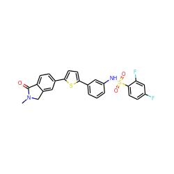 CN1Cc2cc(-c3ccc(-c4cccc(NS(=O)(=O)c5ccc(F)cc5F)c4)s3)ccc2C1=O ZINC000145671691