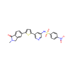 CN1Cc2cc(-c3ccc(-c4cncc(NS(=O)(=O)c5ccc([N+](=O)[O-])cc5)c4)s3)ccc2C1=O ZINC000145322645