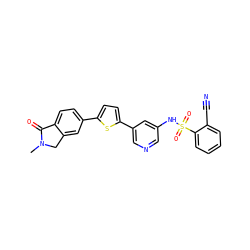 CN1Cc2cc(-c3ccc(-c4cncc(NS(=O)(=O)c5ccccc5C#N)c4)s3)ccc2C1=O ZINC000145569525