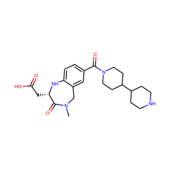 CN1Cc2cc(C(=O)N3CCC(C4CCNCC4)CC3)ccc2N[C@@H](CC(=O)O)C1=O ZINC000003812598