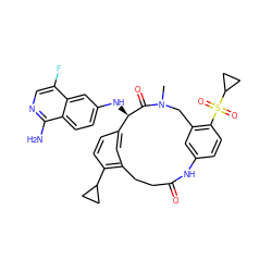 CN1Cc2cc(ccc2S(=O)(=O)C2CC2)NC(=O)CCc2cc(ccc2C2CC2)[C@@H](Nc2ccc3c(N)ncc(F)c3c2)C1=O ZINC001772614052