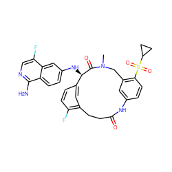 CN1Cc2cc(ccc2S(=O)(=O)C2CC2)NC(=O)CCc2cc(ccc2F)[C@@H](Nc2ccc3c(N)ncc(F)c3c2)C1=O ZINC000221850213