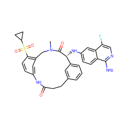 CN1Cc2cc(ccc2S(=O)(=O)C2CC2)NC(=O)CCc2cccc(c2)[C@@H](Nc2ccc3c(N)ncc(F)c3c2)C1=O ZINC000221866357