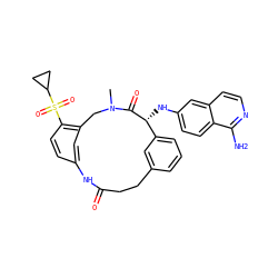 CN1Cc2cc(ccc2S(=O)(=O)C2CC2)NC(=O)CCc2cccc(c2)[C@@H](Nc2ccc3c(N)nccc3c2)C1=O ZINC000221479152