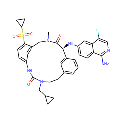 CN1Cc2cc(ccc2S(=O)(=O)C2CC2)NC(=O)N(CC2CC2)CCc2cccc(c2)[C@H](Nc2ccc3c(N)ncc(F)c3c2)C1=O ZINC000221881912