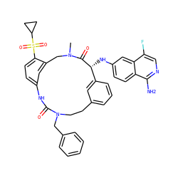 CN1Cc2cc(ccc2S(=O)(=O)C2CC2)NC(=O)N(Cc2ccccc2)CCc2cccc(c2)[C@@H](Nc2ccc3c(N)ncc(F)c3c2)C1=O ZINC000221912722