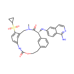 CN1Cc2cc(ccc2S(=O)(=O)C2CC2)NC(=O)OCCc2cccc(c2)[C@@H](Nc2ccc3c(N)nccc3c2)C1=O ZINC000221795000