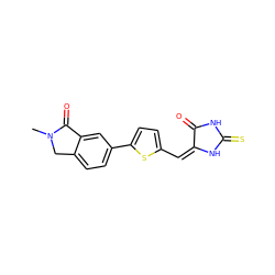 CN1Cc2ccc(-c3ccc(/C=C4/NC(=S)NC4=O)s3)cc2C1=O ZINC000103234929