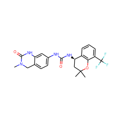 CN1Cc2ccc(NC(=O)N[C@@H]3CC(C)(C)Oc4c3cccc4C(F)(F)F)cc2NC1=O ZINC000143400625