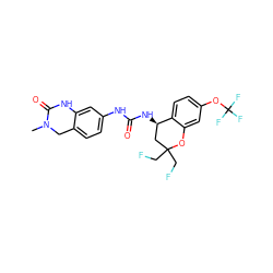 CN1Cc2ccc(NC(=O)N[C@@H]3CC(CF)(CF)Oc4cc(OC(F)(F)F)ccc43)cc2NC1=O ZINC000144451619