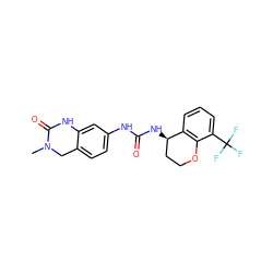 CN1Cc2ccc(NC(=O)N[C@@H]3CCOc4c3cccc4C(F)(F)F)cc2NC1=O ZINC000144242881