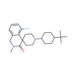 CN1Cc2cccc(F)c2C2(CCN(C3CCC(C(C)(C)C)CC3)CC2)C1=O ZINC000014977289