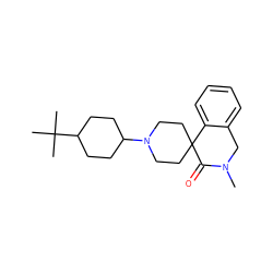 CN1Cc2ccccc2C2(CCN(C3CCC(C(C)(C)C)CC3)CC2)C1=O ZINC000014977286