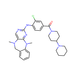 CN1Cc2ccccc2N(C)c2nc(Nc3ccc(C(=O)N4CCC(N5CCCCC5)CC4)cc3Cl)ncc21 ZINC000299863293