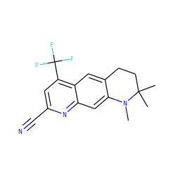 CN1c2cc3nc(C#N)cc(C(F)(F)F)c3cc2CCC1(C)C ZINC000027414229