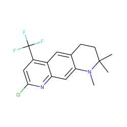 CN1c2cc3nc(Cl)cc(C(F)(F)F)c3cc2CCC1(C)C ZINC000027405676