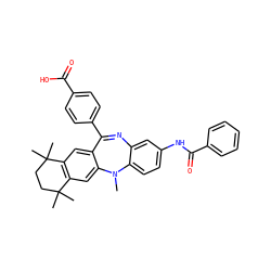 CN1c2ccc(NC(=O)c3ccccc3)cc2N=C(c2ccc(C(=O)O)cc2)c2cc3c(cc21)C(C)(C)CCC3(C)C ZINC000028824074