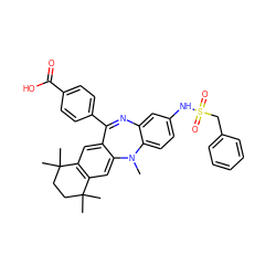 CN1c2ccc(NS(=O)(=O)Cc3ccccc3)cc2N=C(c2ccc(C(=O)O)cc2)c2cc3c(cc21)C(C)(C)CCC3(C)C ZINC000028824149