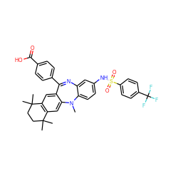 CN1c2ccc(NS(=O)(=O)c3ccc(C(F)(F)F)cc3)cc2N=C(c2ccc(C(=O)O)cc2)c2cc3c(cc21)C(C)(C)CCC3(C)C ZINC000028824172