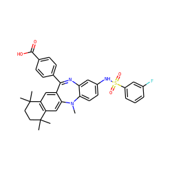 CN1c2ccc(NS(=O)(=O)c3cccc(F)c3)cc2N=C(c2ccc(C(=O)O)cc2)c2cc3c(cc21)C(C)(C)CCC3(C)C ZINC000028824154