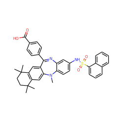 CN1c2ccc(NS(=O)(=O)c3cccc4ccccc34)cc2N=C(c2ccc(C(=O)O)cc2)c2cc3c(cc21)C(C)(C)CCC3(C)C ZINC000028824178