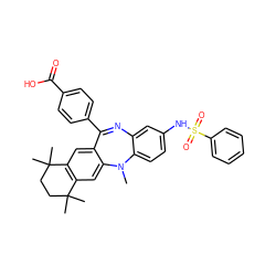 CN1c2ccc(NS(=O)(=O)c3ccccc3)cc2N=C(c2ccc(C(=O)O)cc2)c2cc3c(cc21)C(C)(C)CCC3(C)C ZINC000028824152