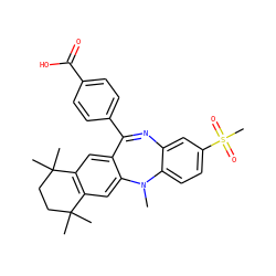 CN1c2ccc(S(C)(=O)=O)cc2N=C(c2ccc(C(=O)O)cc2)c2cc3c(cc21)C(C)(C)CCC3(C)C ZINC000028708824