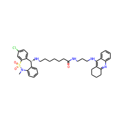 CN1c2ccccc2[C@@H](NCCCCCCC(=O)NCCCNc2c3c(nc4ccccc24)CCCC3)c2ccc(Cl)cc2S1(=O)=O ZINC001772600761
