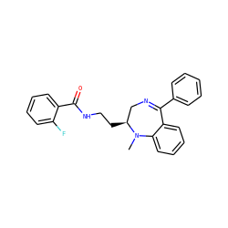 CN1c2ccccc2C(c2ccccc2)=NC[C@@H]1CCNC(=O)c1ccccc1F ZINC000013525966