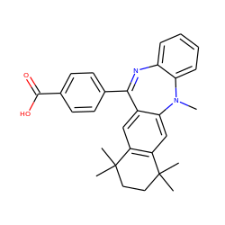 CN1c2ccccc2N=C(c2ccc(C(=O)O)cc2)c2cc3c(cc21)C(C)(C)CCC3(C)C ZINC000013775910