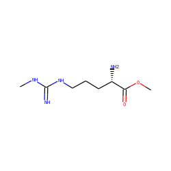 CNC(=N)NCCC[C@H](N)C(=O)OC ZINC000073296826