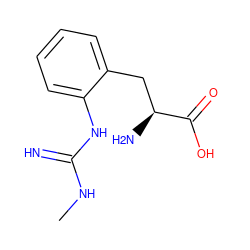 CNC(=N)Nc1ccccc1C[C@H](N)C(=O)O ZINC000003810017