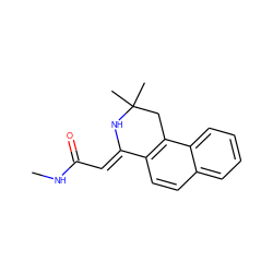 CNC(=O)/C=C1\NC(C)(C)Cc2c1ccc1ccccc21 ZINC000000247135