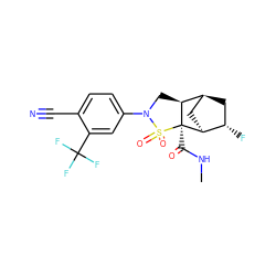 CNC(=O)[C@@]12[C@H]3C[C@H](C[C@@H]3F)[C@@H]1CN(c1ccc(C#N)c(C(F)(F)F)c1)S2(=O)=O ZINC001772625761