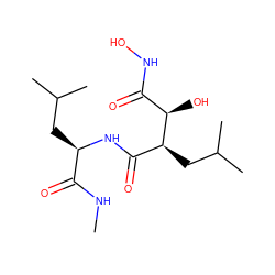 CNC(=O)[C@@H](CC(C)C)NC(=O)[C@H](CC(C)C)[C@H](O)C(=O)NO ZINC000026292515