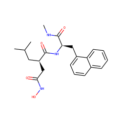 CNC(=O)[C@@H](Cc1cccc2ccccc12)NC(=O)[C@@H](CC(=O)NO)CC(C)C ZINC000026291711