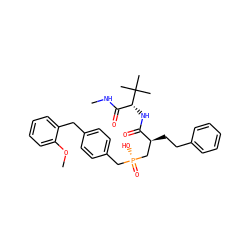 CNC(=O)[C@@H](NC(=O)[C@@H](CCc1ccccc1)C[P@](=O)(O)Cc1ccc(Cc2ccccc2OC)cc1)C(C)(C)C ZINC000026396206