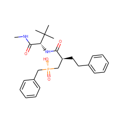 CNC(=O)[C@@H](NC(=O)[C@@H](CCc1ccccc1)C[P@](=O)(O)Cc1ccccc1)C(C)(C)C ZINC000013535272