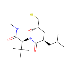 CNC(=O)[C@@H](NC(=O)[C@H](CC(C)C)C[C@H](O)CS)C(C)(C)C ZINC000013911810