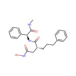CNC(=O)[C@@H](NC(=O)[C@H](CCCc1ccccc1)CC(=O)NO)c1ccccc1 ZINC000013779281