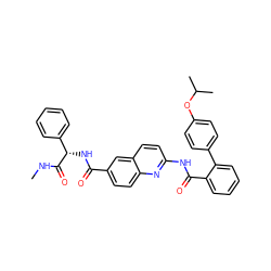 CNC(=O)[C@@H](NC(=O)c1ccc2nc(NC(=O)c3ccccc3-c3ccc(OC(C)C)cc3)ccc2c1)c1ccccc1 ZINC000095558347