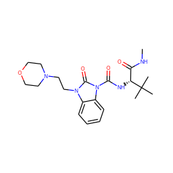 CNC(=O)[C@@H](NC(=O)n1c(=O)n(CCN2CCOCC2)c2ccccc21)C(C)(C)C ZINC000040952634