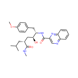 CNC(=O)[C@H](CC(C)C)C[C@H](O)[C@H](Cc1ccc(OC)cc1)NC(=O)c1cnc2ccccc2n1 ZINC000026274699