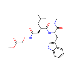 CNC(=O)[C@H](Cc1c[nH]c2ccccc12)NC(=O)[C@@H](CC(=O)NOCC(=O)OC)CC(C)C ZINC000013776857