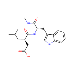 CNC(=O)[C@H](Cc1c[nH]c2ccccc12)NC(=O)[C@@H](CC(=O)O)CC(C)C ZINC000013489857