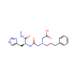 CNC(=O)[C@H](Cc1c[nH]cn1)NC(=O)CN(CCCc1ccccc1)CC(=O)O ZINC000095921402