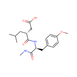 CNC(=O)[C@H](Cc1ccc(OC)cc1)NC(=O)[C@@H](CC(=O)O)CC(C)C ZINC000026388383