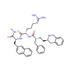 CNC(=O)[C@H](Cc1ccc2ccccc2c1)NC(=O)[C@H](CCCN=C(N)N)NC(=O)[C@H](CC[C@@H]1Cc2ccccc2CN1)Cc1ccccc1 ZINC000028571185