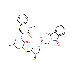 CNC(=O)[C@H](Cc1ccccc1)NC(=O)[C@@H](CC(C)C)S[C@H]1CN(C(=O)CN2C(=O)c3ccccc3C2=O)C[C@H]1S ZINC000096270017