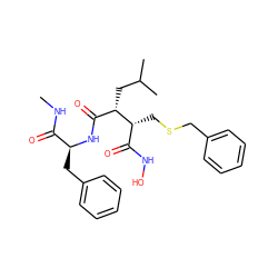 CNC(=O)[C@H](Cc1ccccc1)NC(=O)[C@H](CC(C)C)[C@H](CSCc1ccccc1)C(=O)NO ZINC000026997616